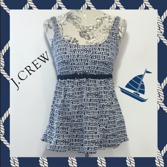 🆕 J Crew Babydoll Empire Waist Blue Tank S - Picture 1 of 4